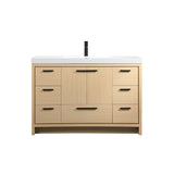 Elegant Lighting Wyatt 48" Free Standing Single Basin Vanity Set with Cabinet and Resin Vanity Top